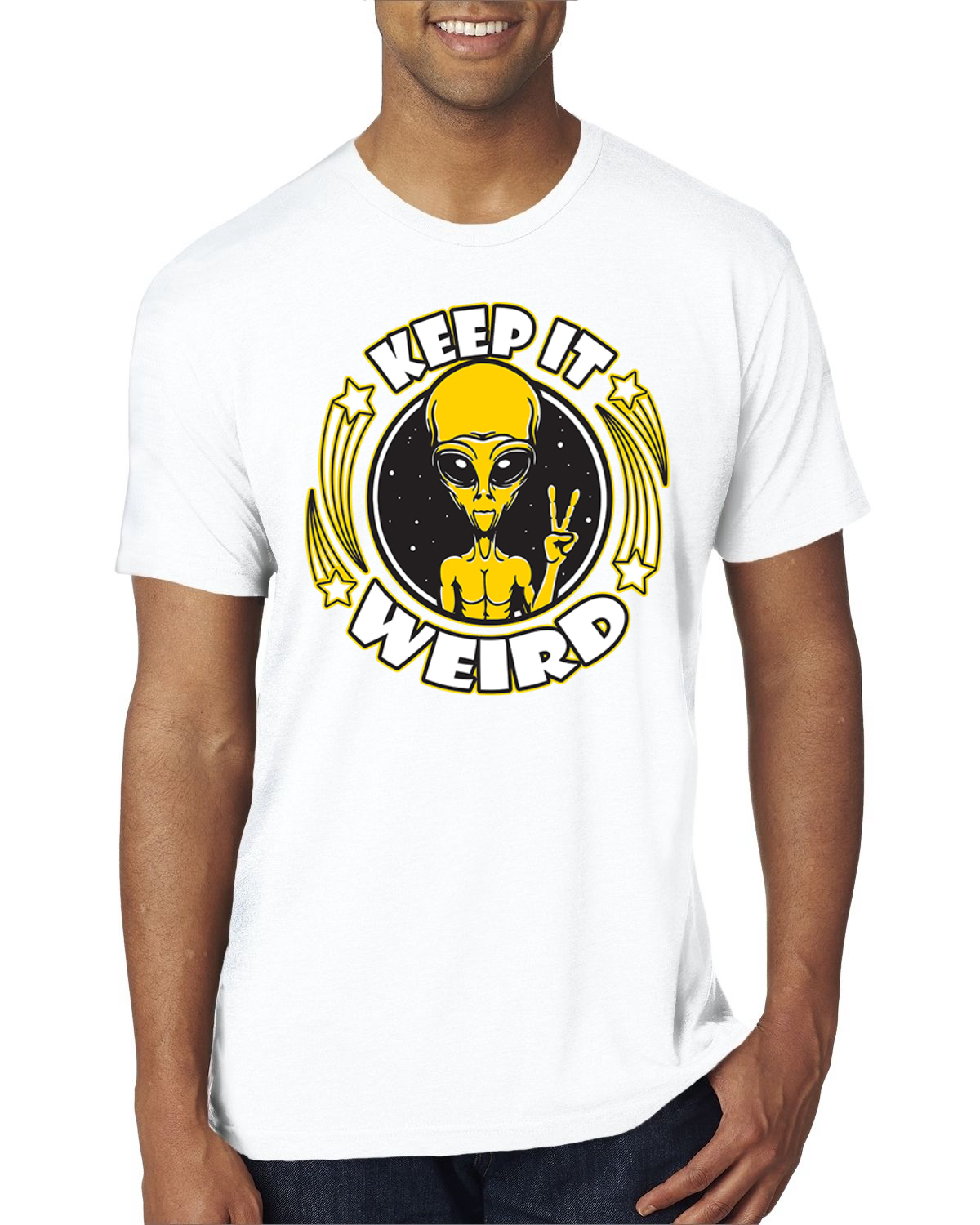 Camiseta Keep It Weird Alien Hombre Premium Tri Blend - Imagen 17 de 17