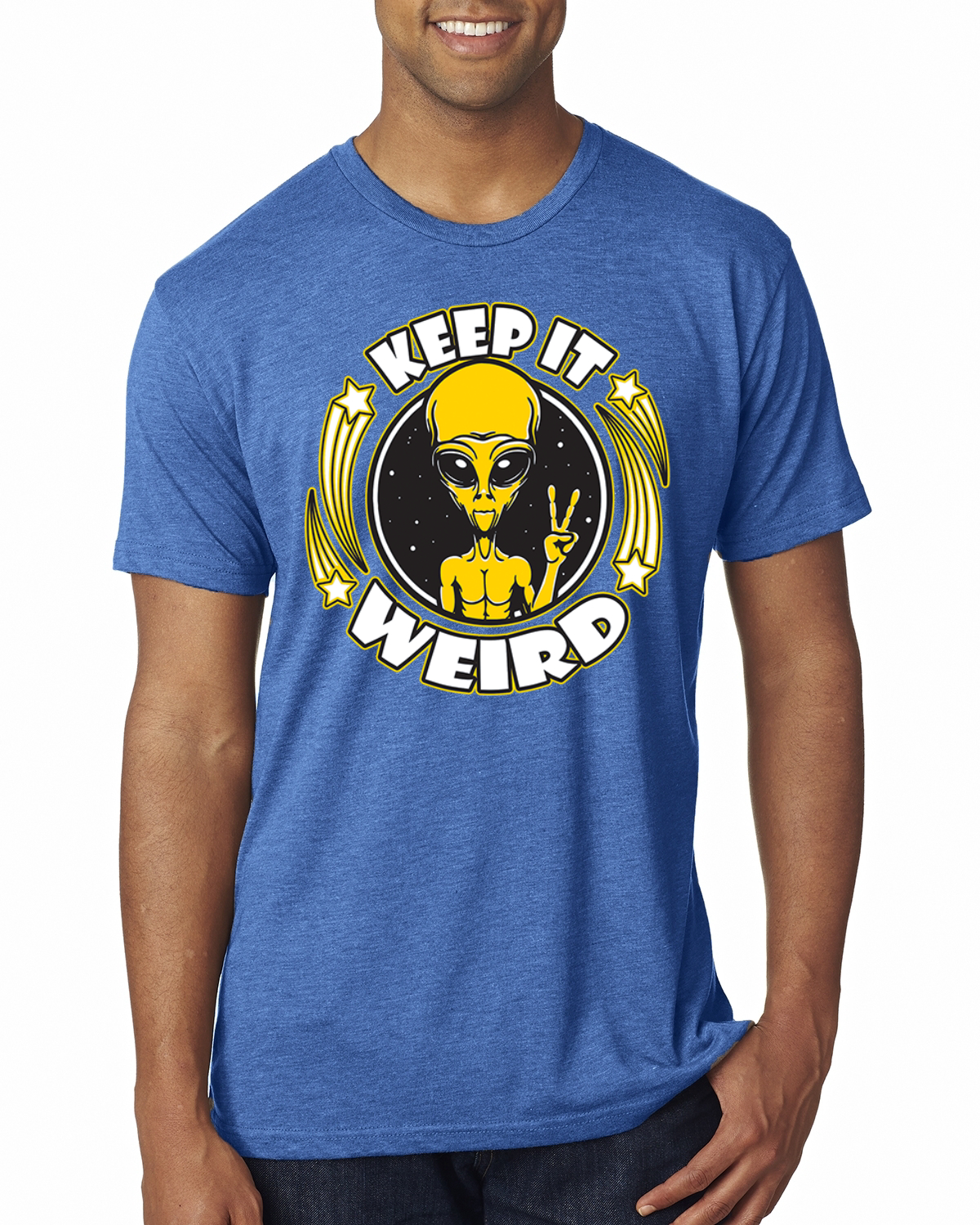 Camiseta Keep It Weird Alien Hombre Premium Tri Blend - Imagen 11 de 17