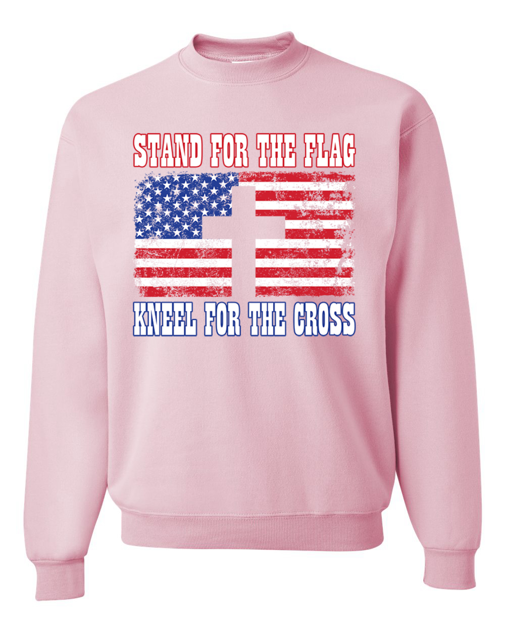 American Flag Stand For The Flag Kneel For The Cross Unisex Crewneck Sweatshirt - Picture 10 of 23