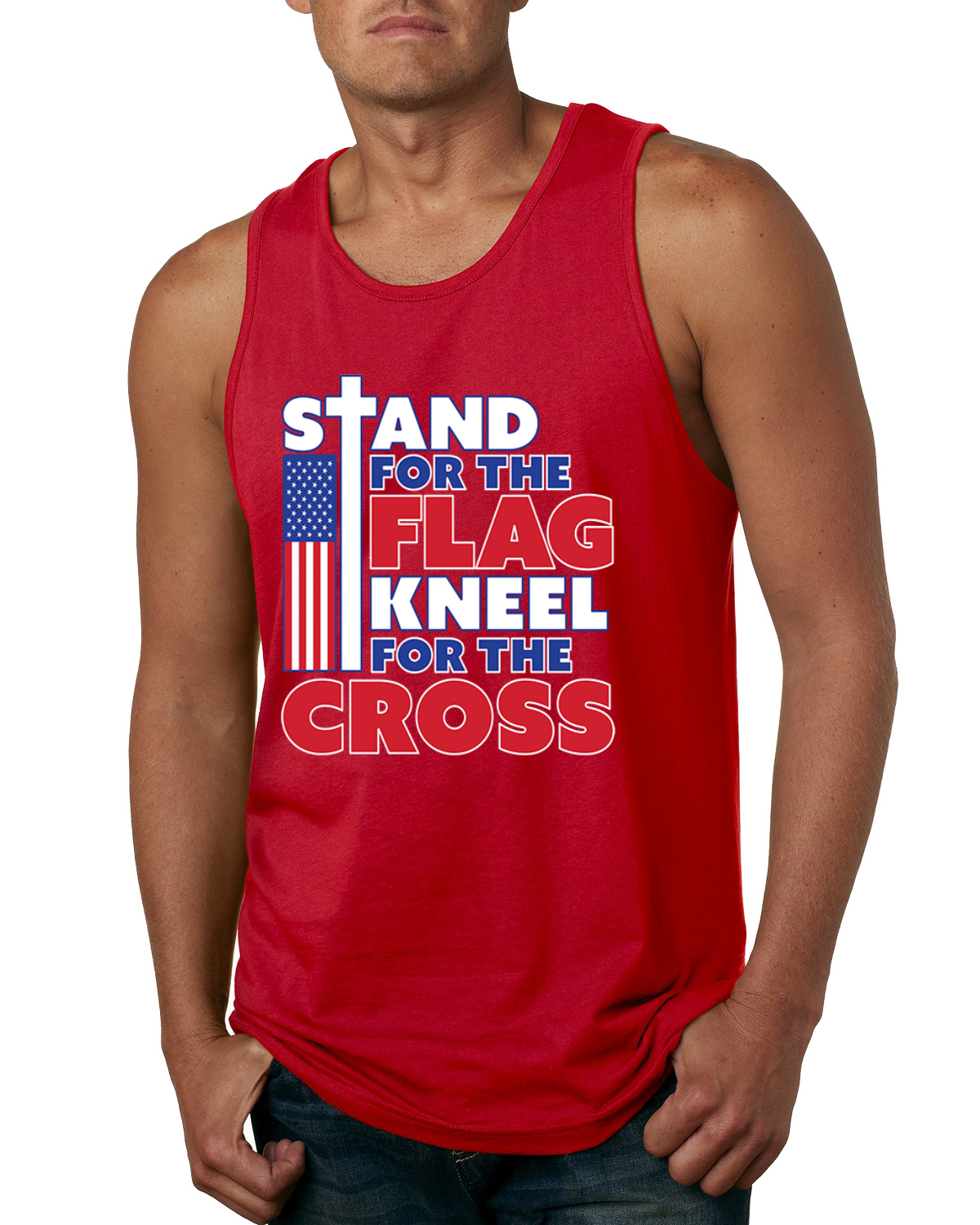 Stand for the Flag Kneel For the Cross Herren Tank Top - Bild 7 von 9