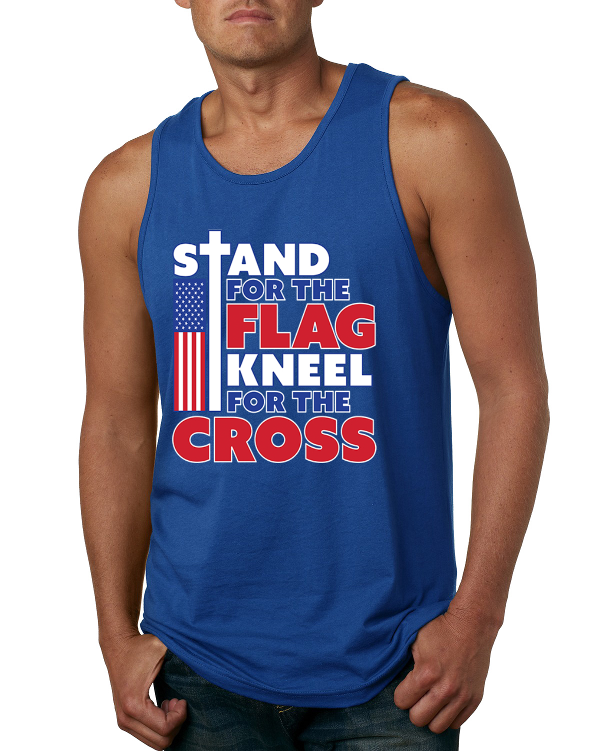 Stand for the Flag Kneel For the Cross Herren Tank Top - Bild 8 von 9