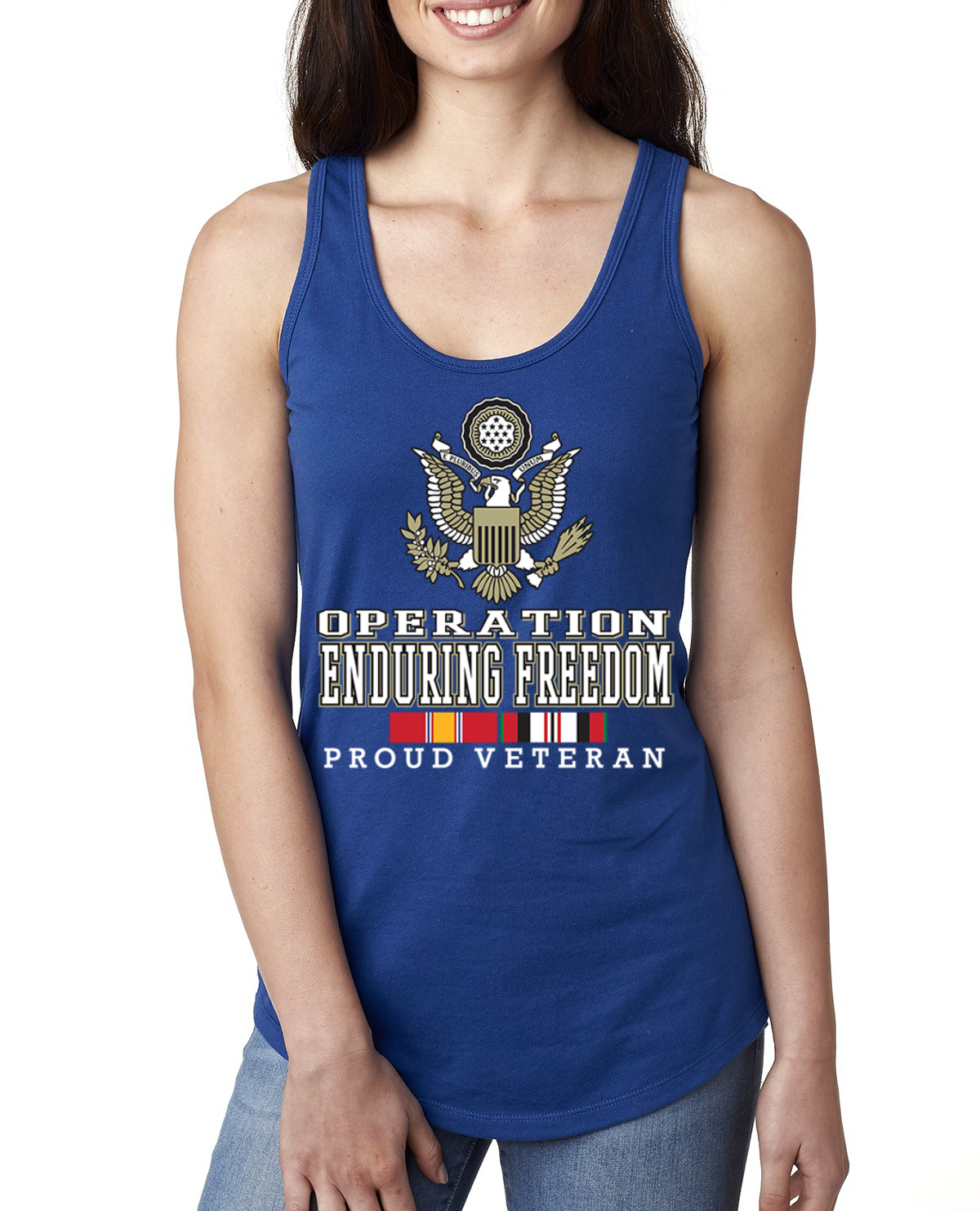 Camiseta sin mangas Operation Iraqi Enduring Freedom color real damas reales - Imagen 3 de 6