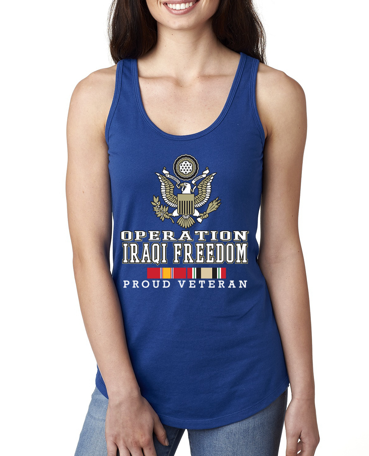Camiseta sin mangas Operation Iraqi Enduring Freedom color real damas reales - Imagen 4 de 6