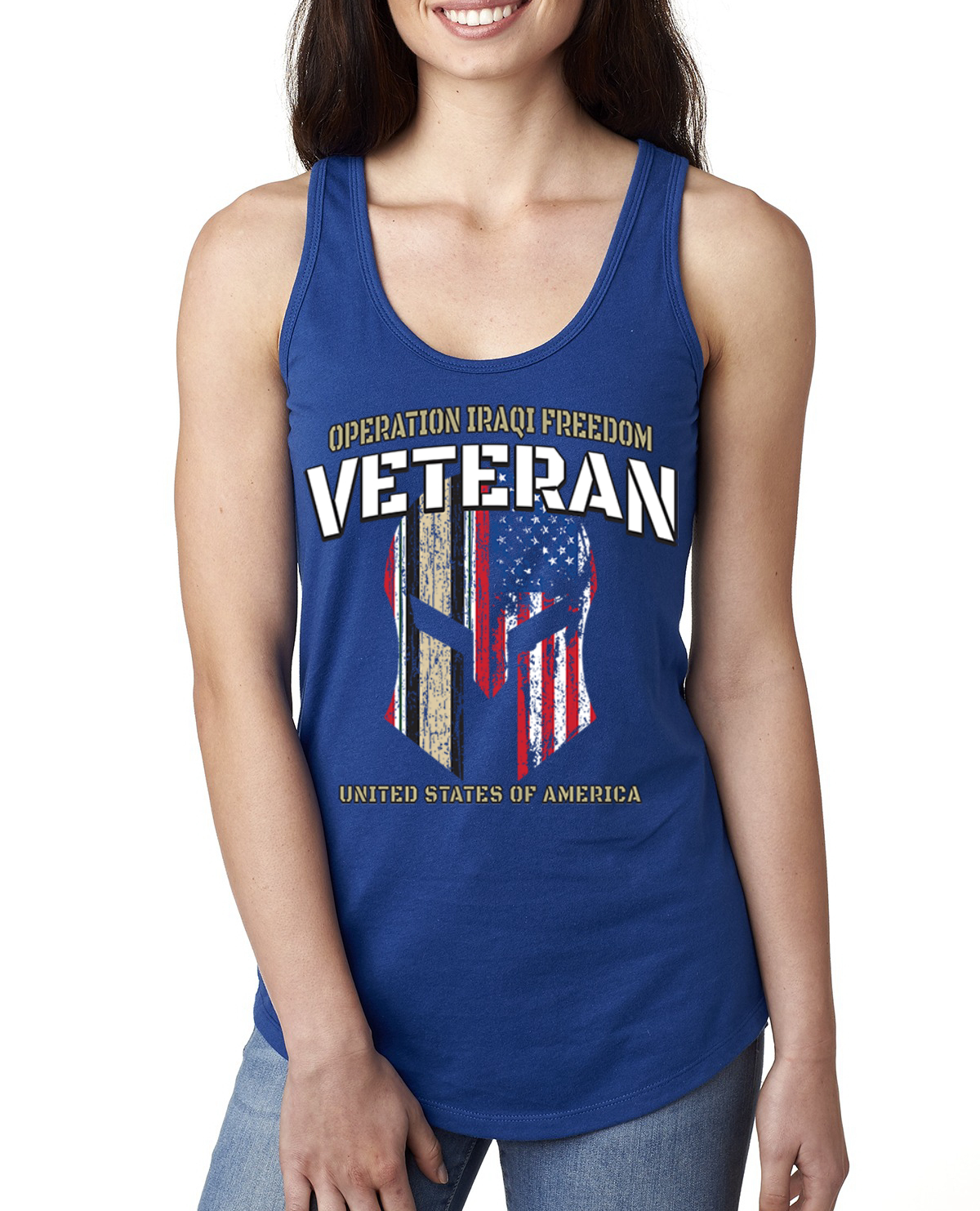 Camiseta sin mangas Operation Iraqi Enduring Freedom color real damas reales - Imagen 6 de 6