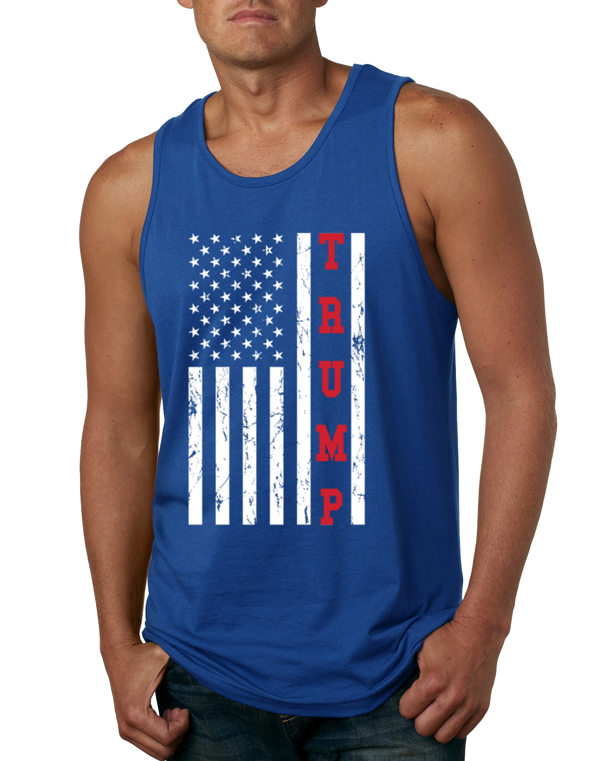 Camiseta sin mangas Trump con bandera de EE. UU. para hombres políticos - Imagen 6 de 6