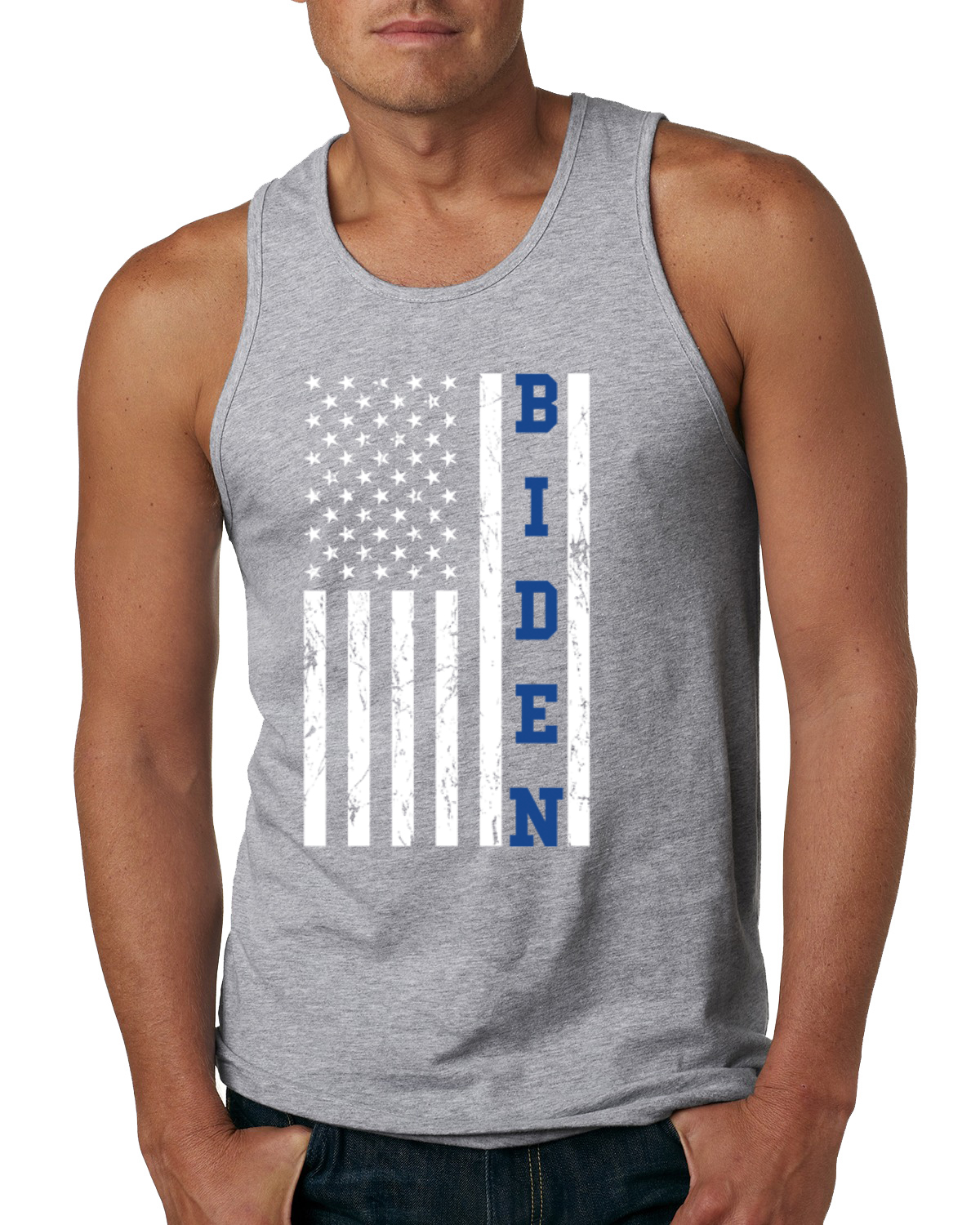 Biden Distressed USA Flagge politische Männer Panzeroberteil - Bild 4 von 6