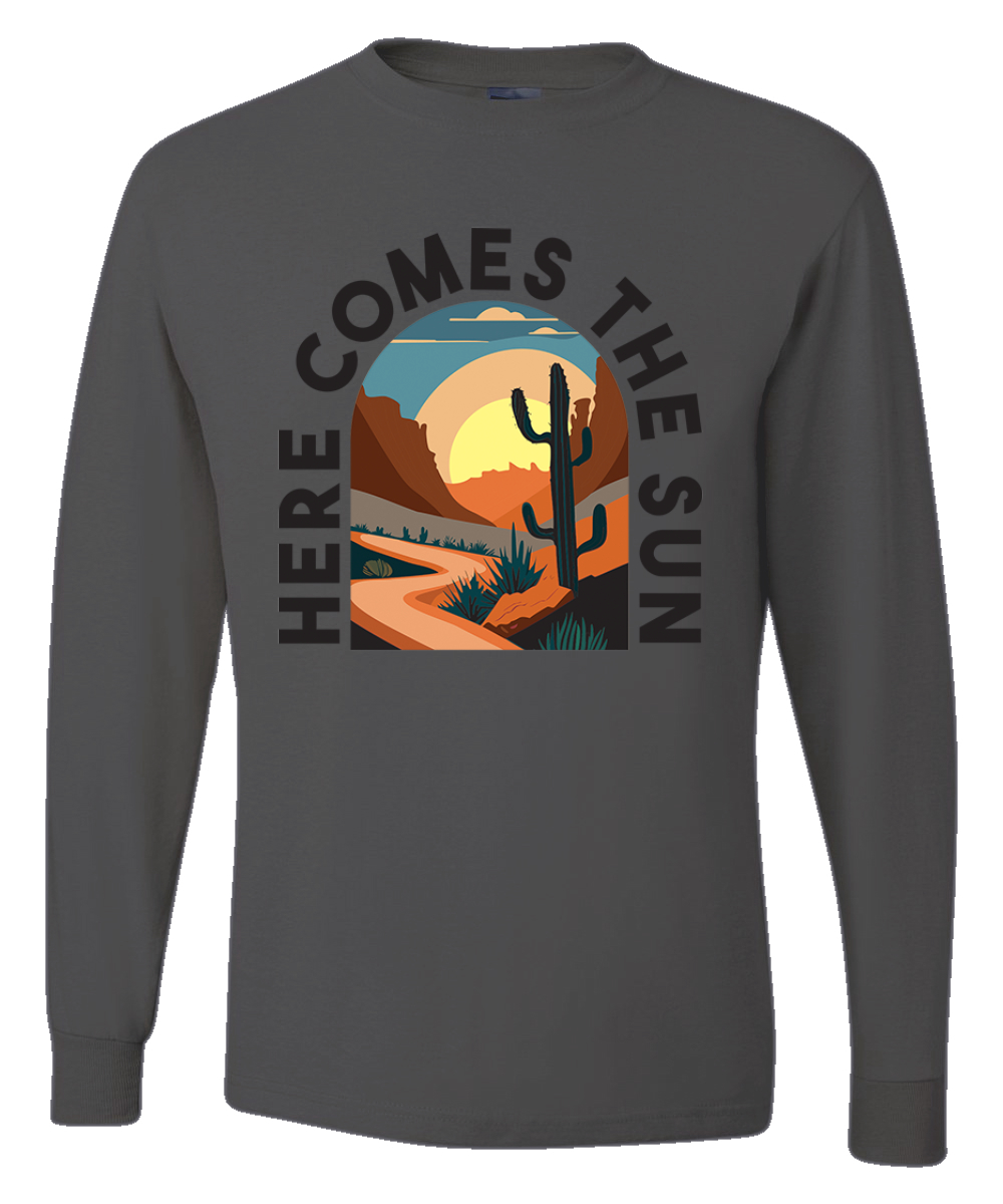 Camisa de manga larga para hombre Here Comes The Sun Desert Road Nature - Imagen 3 de 10