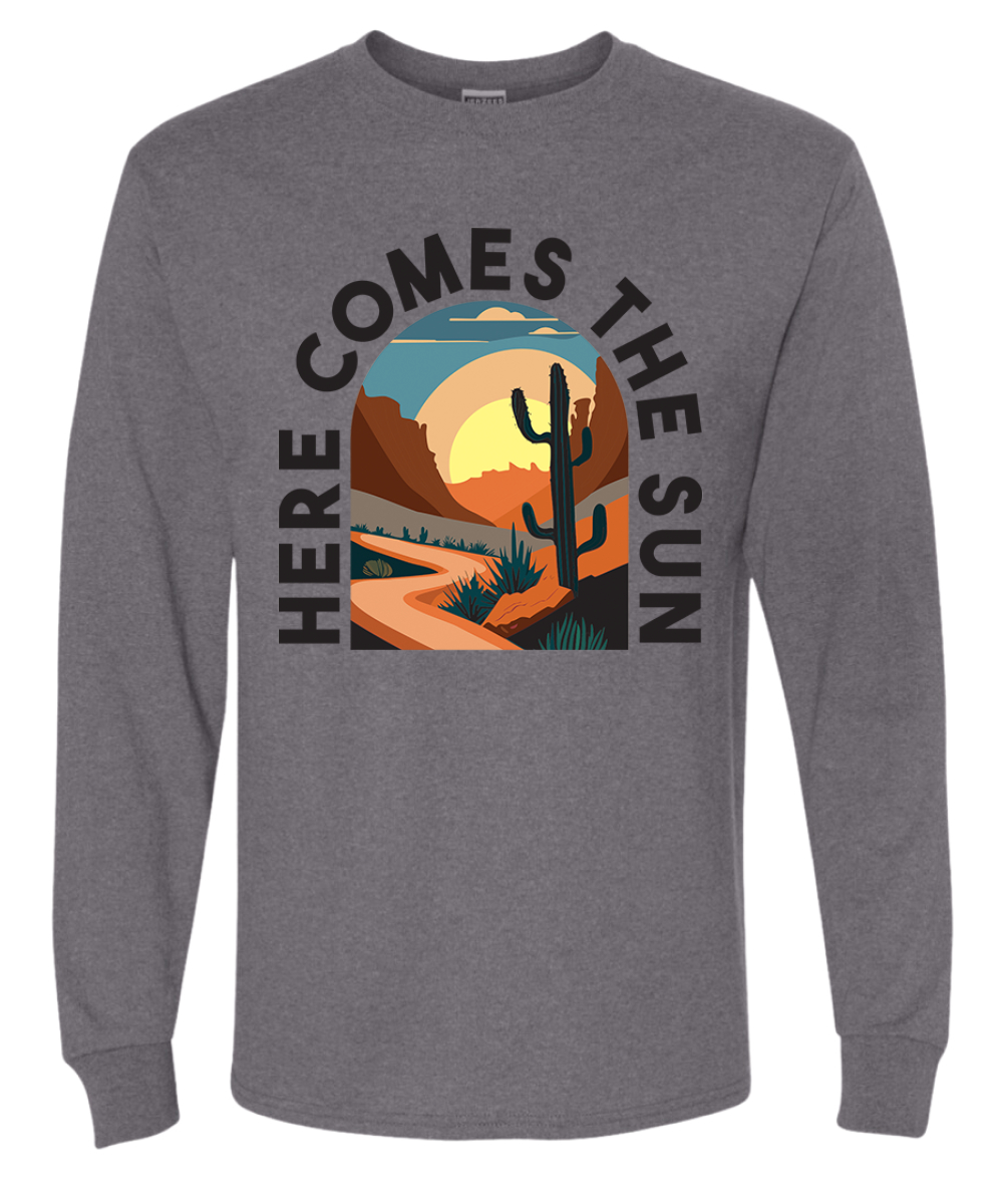 Camisa de manga larga para hombre Here Comes The Sun Desert Road Nature - Imagen 4 de 10