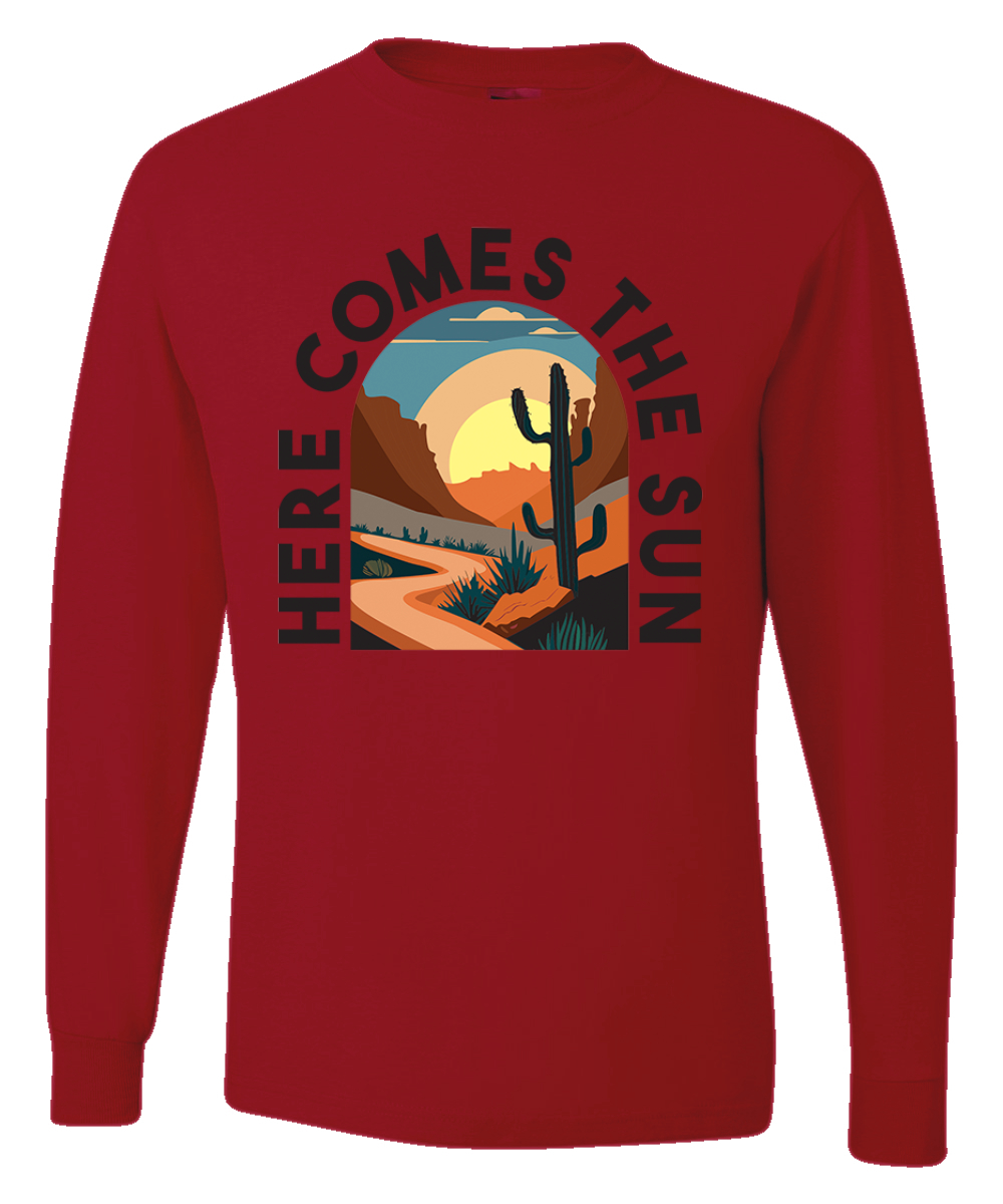 Camisa de manga larga para hombre Here Comes The Sun Desert Road Nature - Imagen 7 de 10