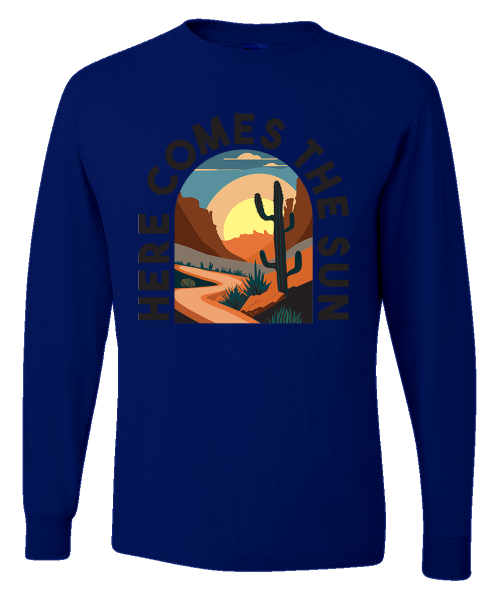 Camisa de manga larga para hombre Here Comes The Sun Desert Road Nature - Imagen 8 de 10