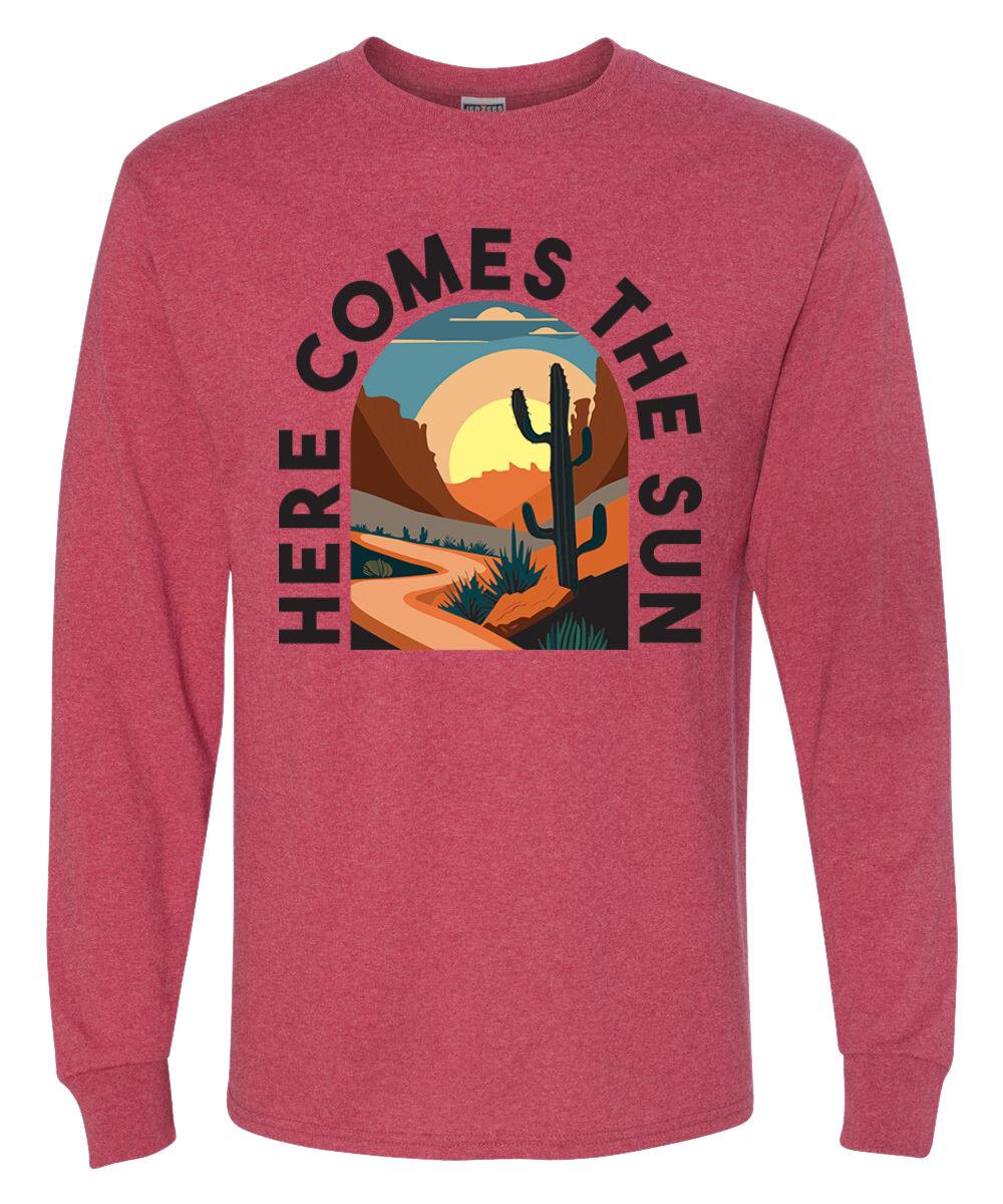 Camisa de manga larga para hombre Here Comes The Sun Desert Road Nature - Imagen 9 de 10