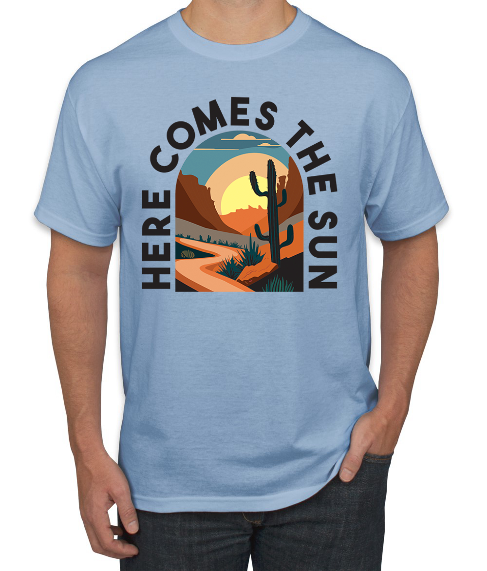 T-shirt uomo Here Comes The Sun Desert Road Nature - Foto 12 di 13