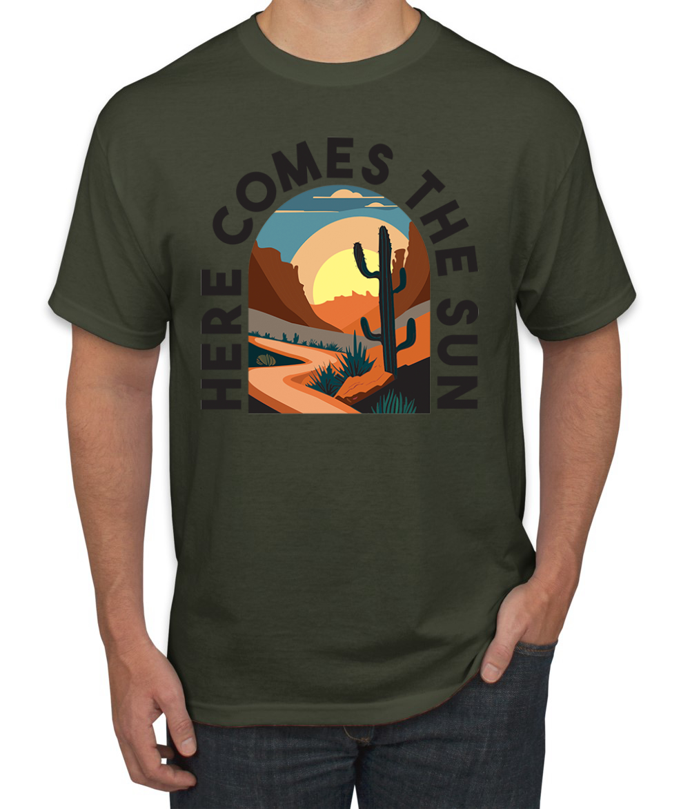 T-shirt uomo Here Comes The Sun Desert Road Nature - Foto 13 di 13