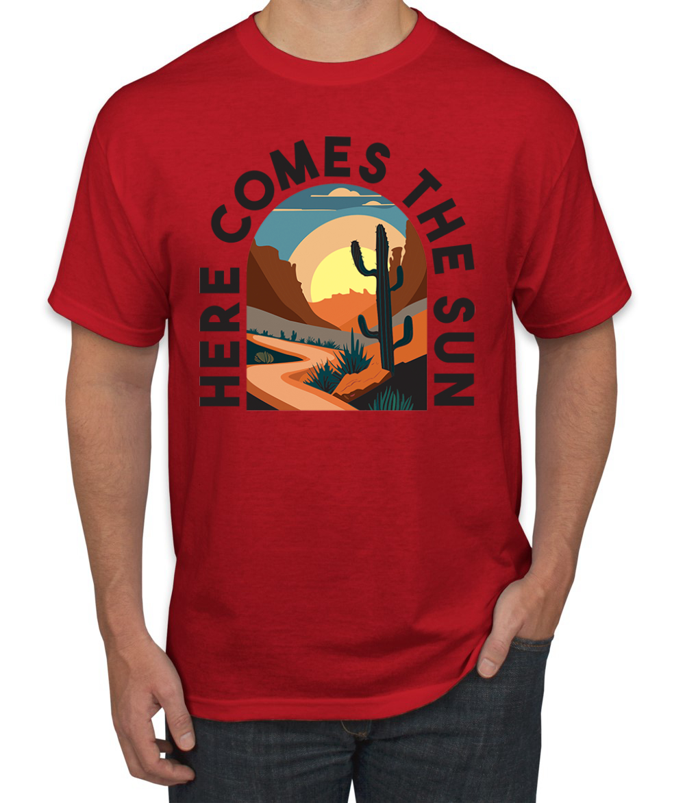 T-shirt uomo Here Comes The Sun Desert Road Nature - Foto 8 di 13