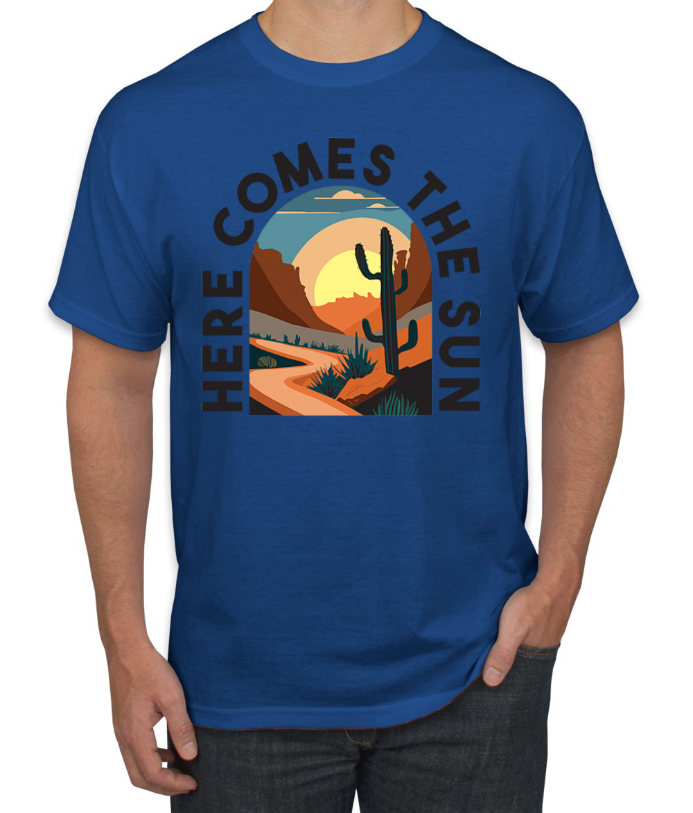 T-shirt uomo Here Comes The Sun Desert Road Nature - Foto 9 di 13