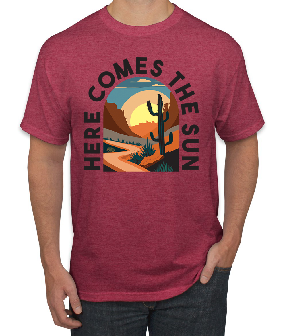 T-shirt uomo Here Comes The Sun Desert Road Nature - Foto 10 di 13