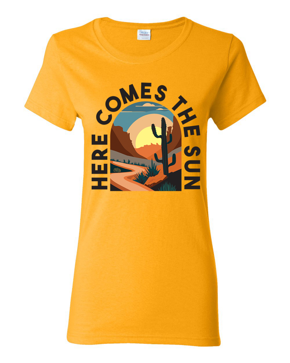 Camiseta gráfica para mujer Here Comes The Sun Desert Road Nature - Imagen 10 de 11