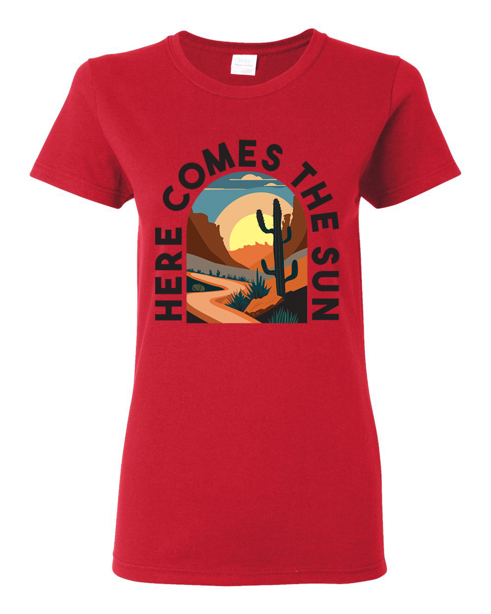 Camiseta gráfica para mujer Here Comes The Sun Desert Road Nature - Imagen 8 de 11