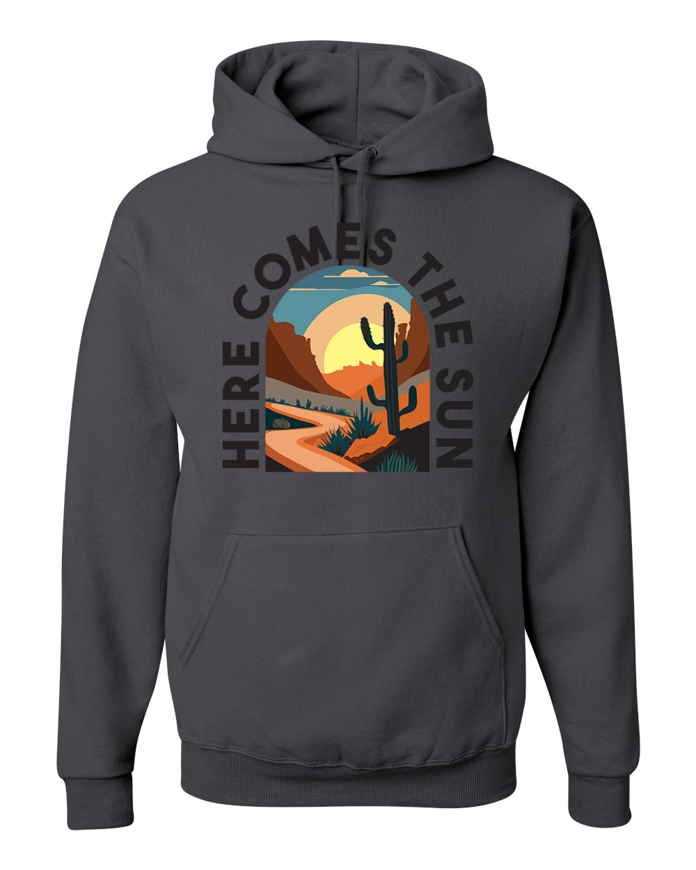 Here Comes The Sun Desert Road Nature Unisex Hoodie Sweatshirt - Bild 3 von 11