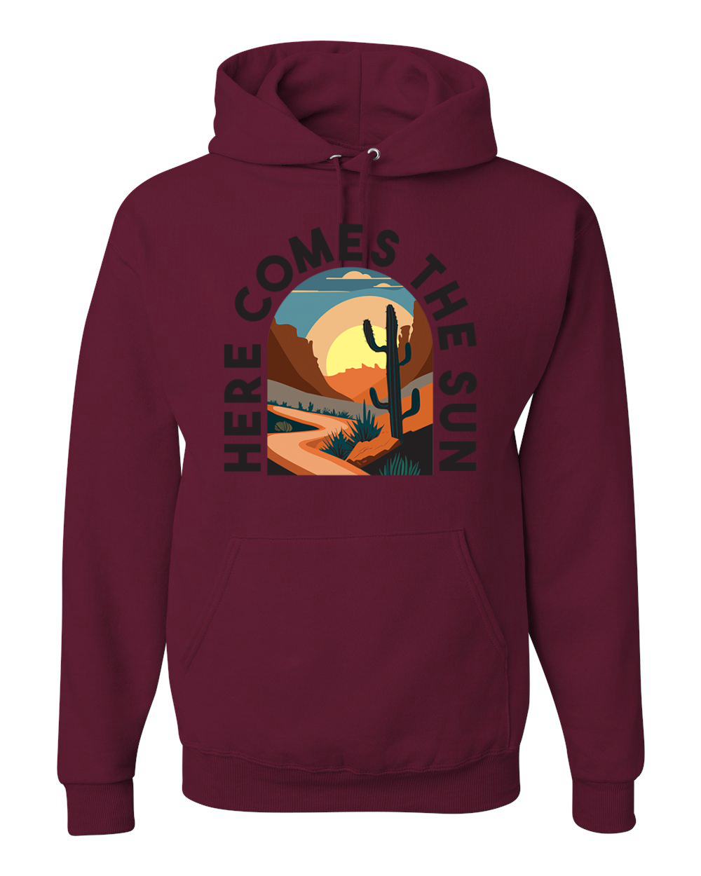 Here Comes The Sun Desert Road Nature Unisex Hoodie Sweatshirt - Bild 6 von 11