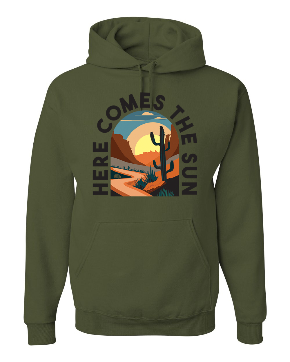 Here Comes The Sun Desert Road Nature Unisex Hoodie Sweatshirt - Bild 11 von 11