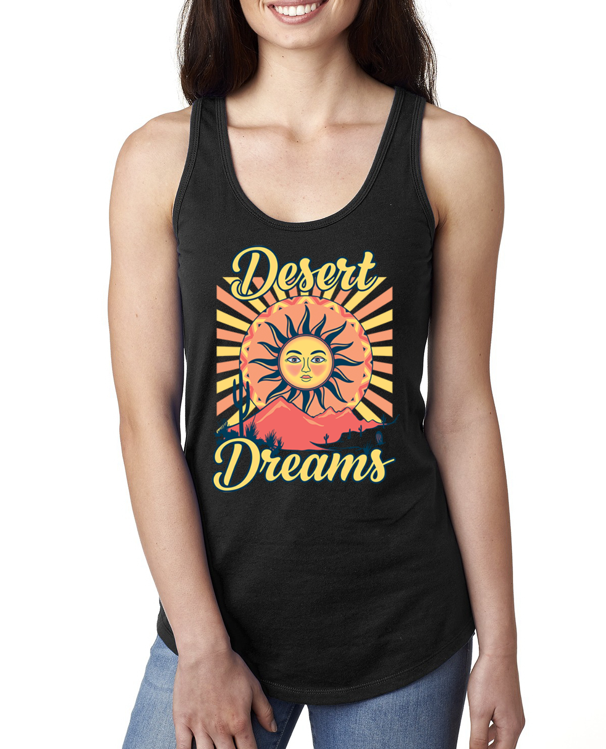 Desert Dreams Sunset Nature Damen Racerback Tank Top - Bild 3 von 5