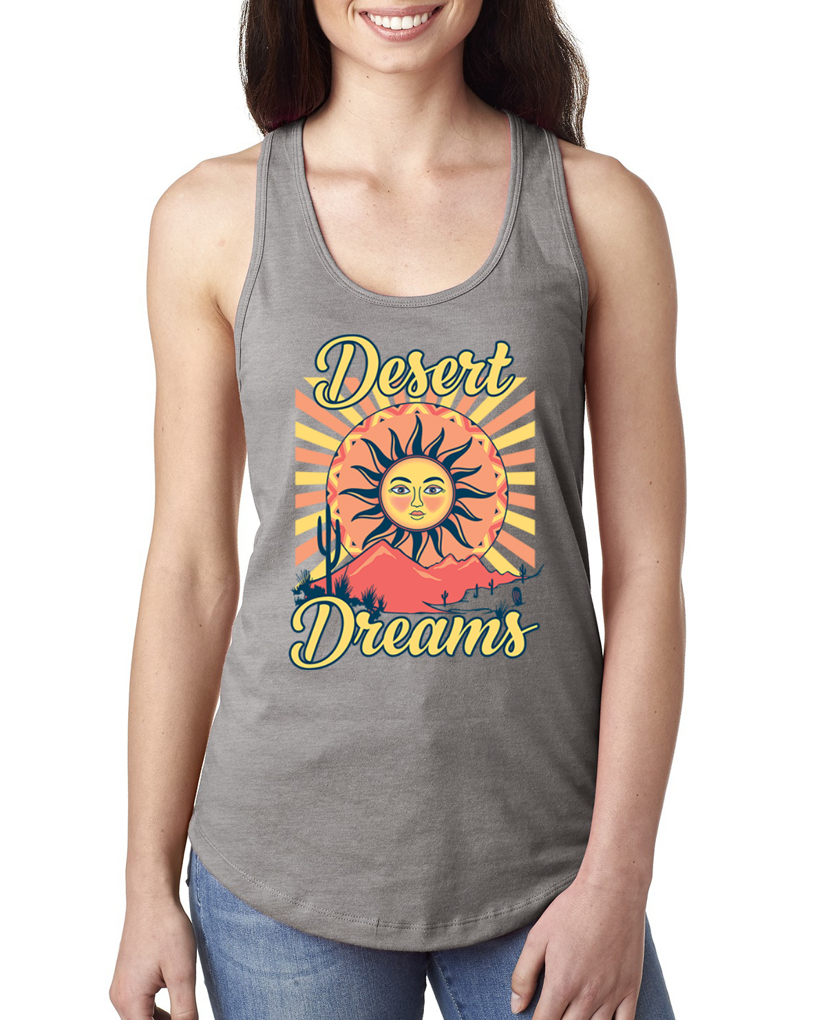Desert Dreams Sunset Nature Damen Racerback Tank Top - Bild 4 von 5