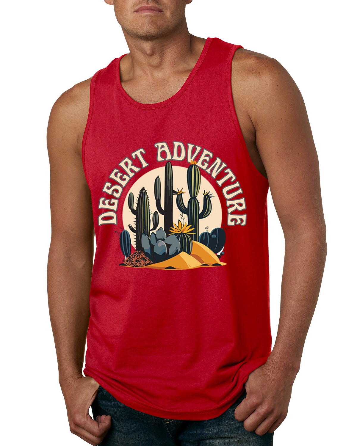 Wüstenabenteuer Kaktus Natur Männer Tank Top - Bild 4 von 4