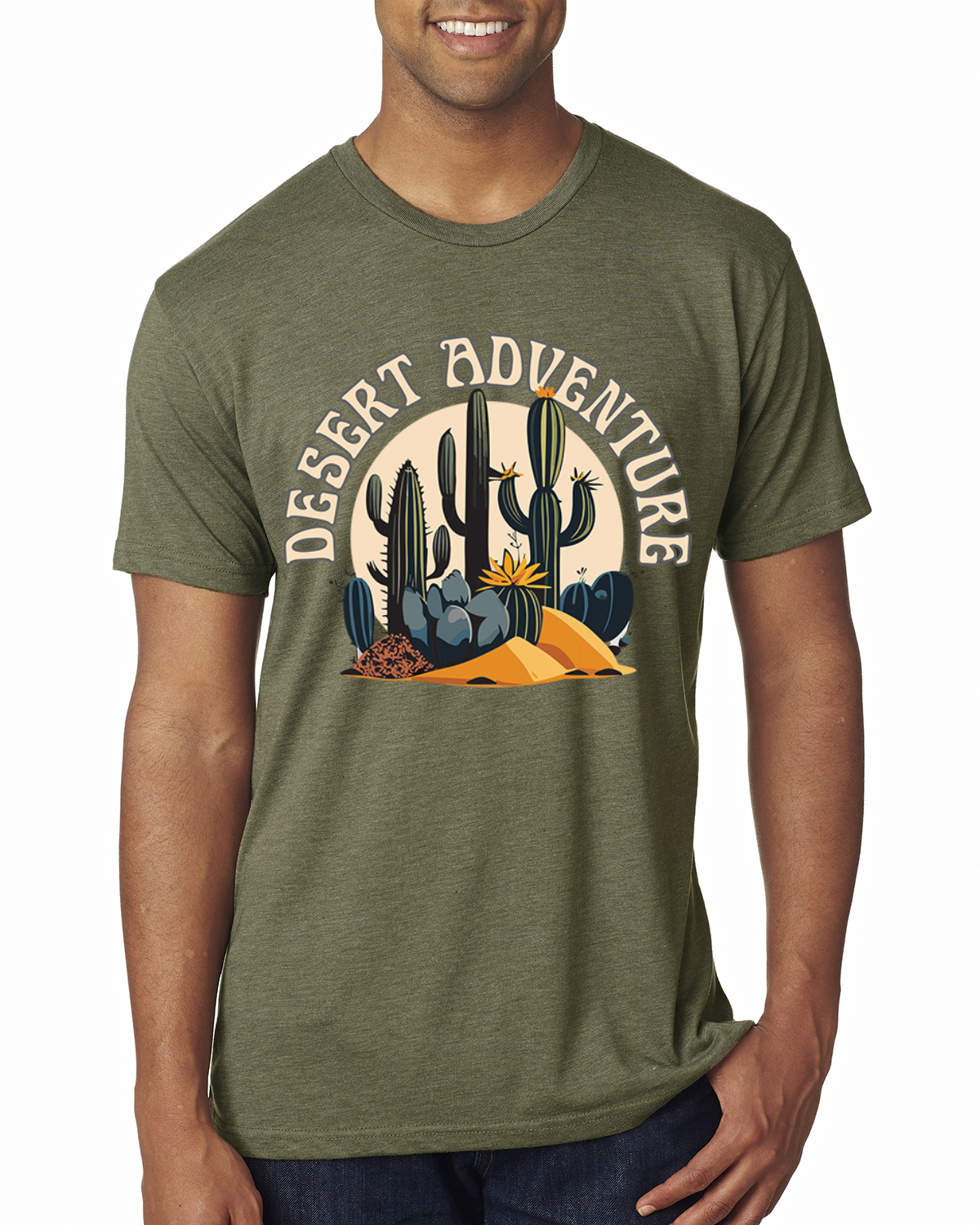 Camiseta Desert Adventure Cactus Nature Hombre Premium Tri Blend - Imagen 3 de 3