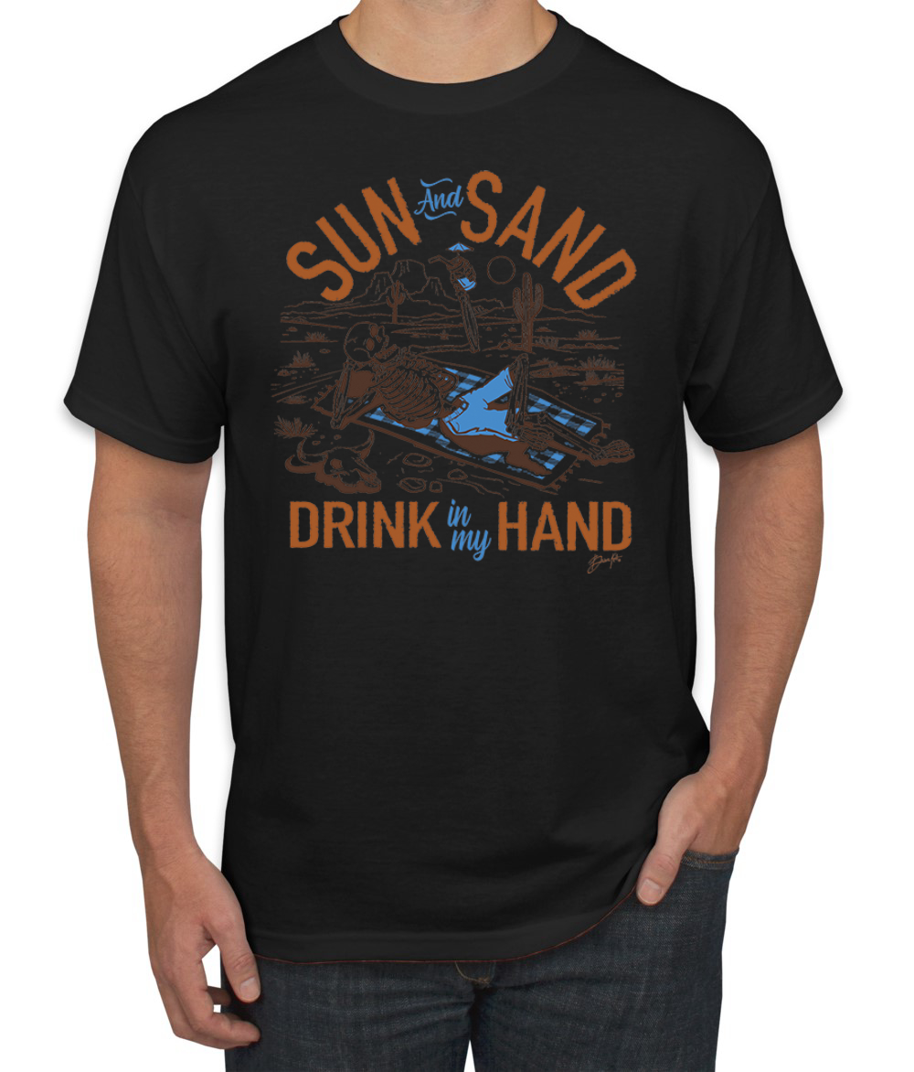 Herren-T-Shirt Sun and Sand Drink In My Hand Nature - Bild 3 von 11