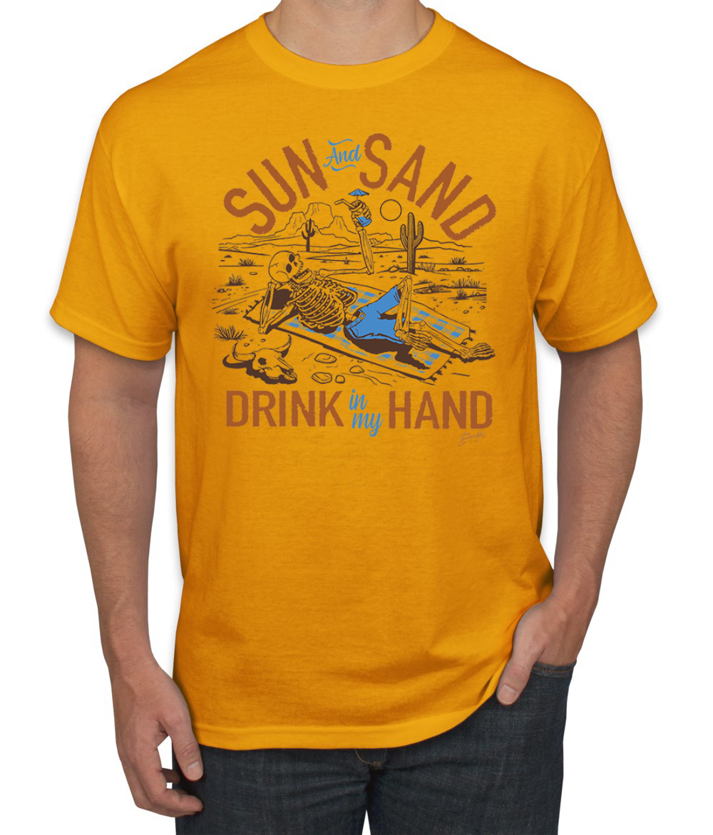 Herren-T-Shirt Sun and Sand Drink In My Hand Nature - Bild 9 von 11