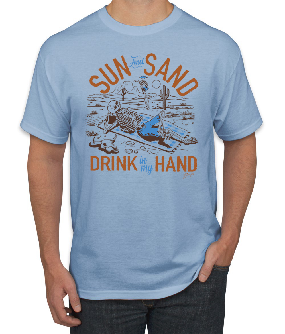 Herren-T-Shirt Sun and Sand Drink In My Hand Nature - Bild 10 von 11