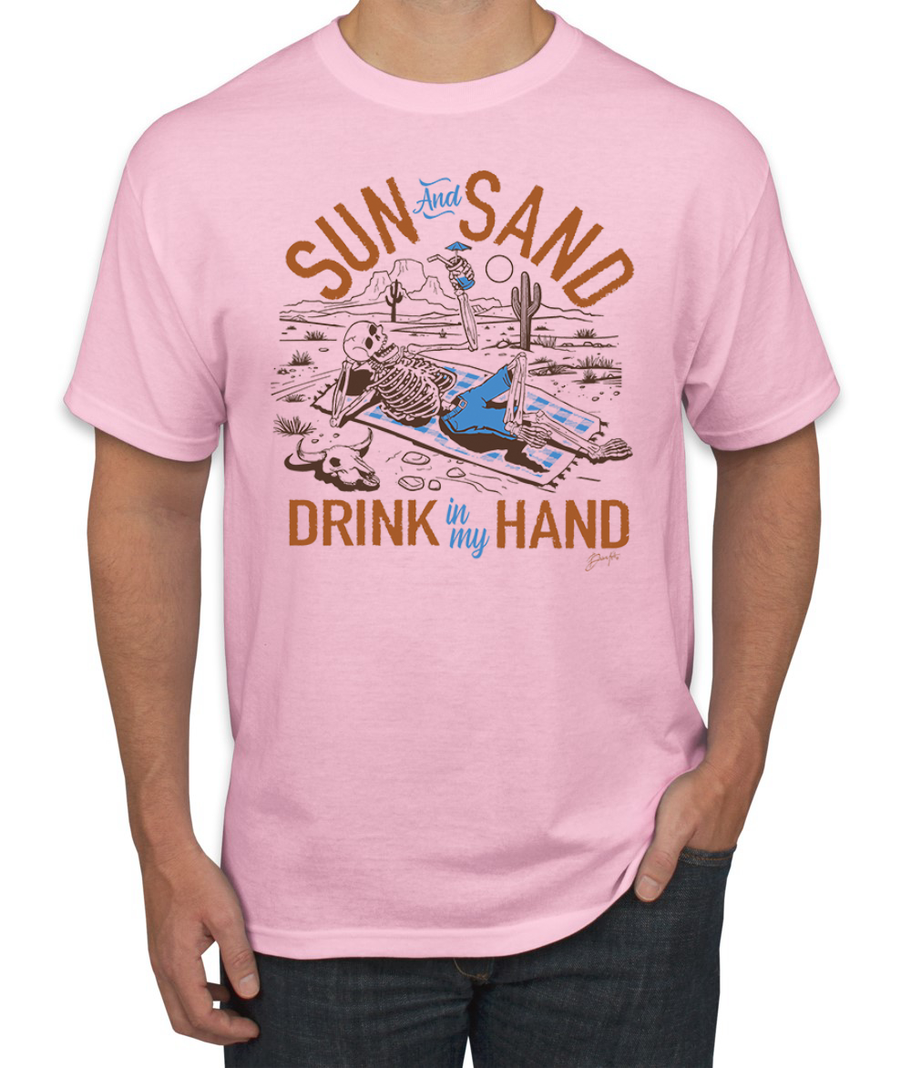 Herren-T-Shirt Sun and Sand Drink In My Hand Nature - Bild 5 von 11