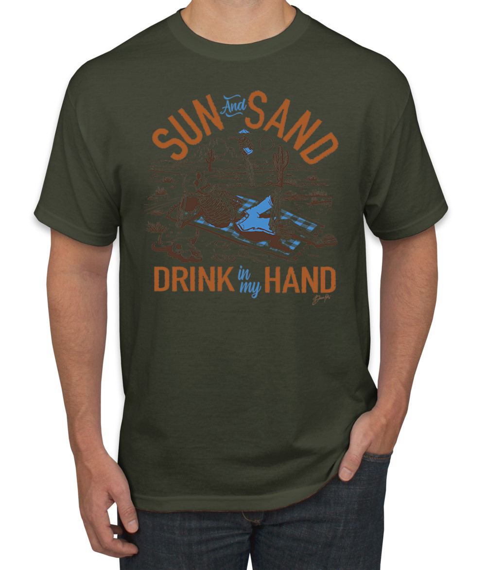 Herren-T-Shirt Sun and Sand Drink In My Hand Nature - Bild 11 von 11
