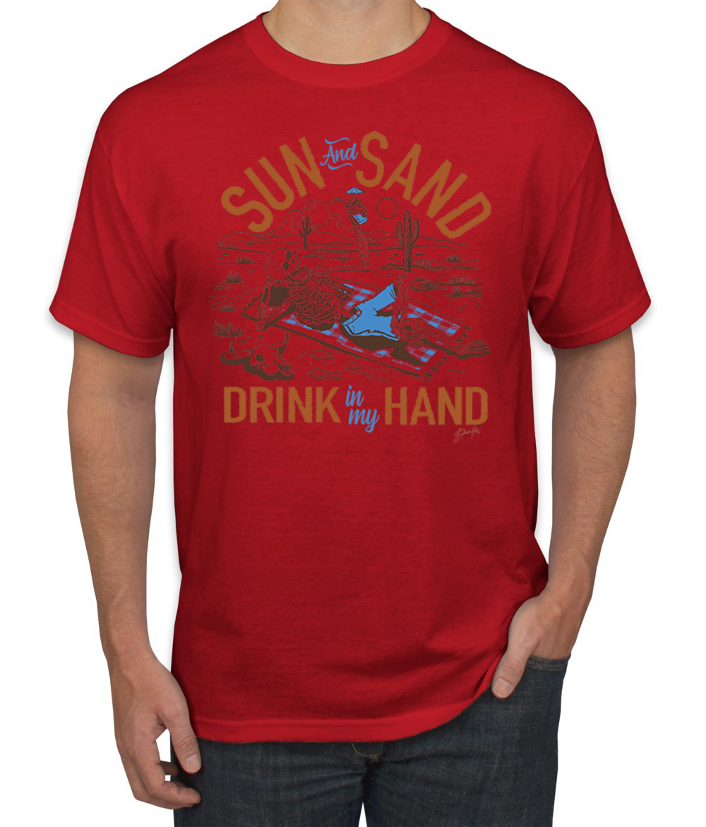 Herren-T-Shirt Sun and Sand Drink In My Hand Nature - Bild 6 von 11