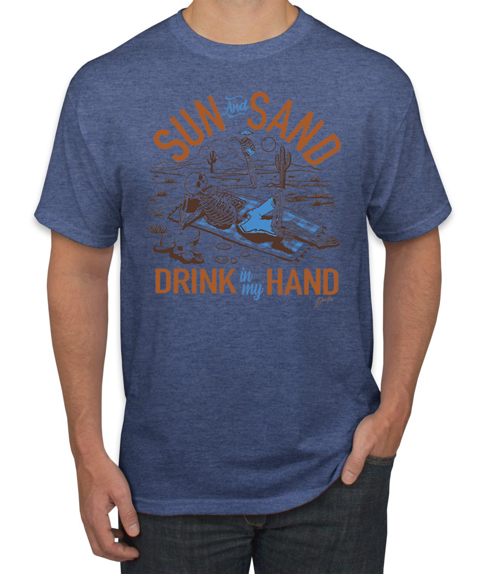 Herren-T-Shirt Sun and Sand Drink In My Hand Nature - Bild 7 von 11