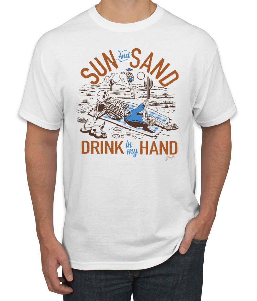 Herren-T-Shirt Sun and Sand Drink In My Hand Nature - Bild 8 von 11
