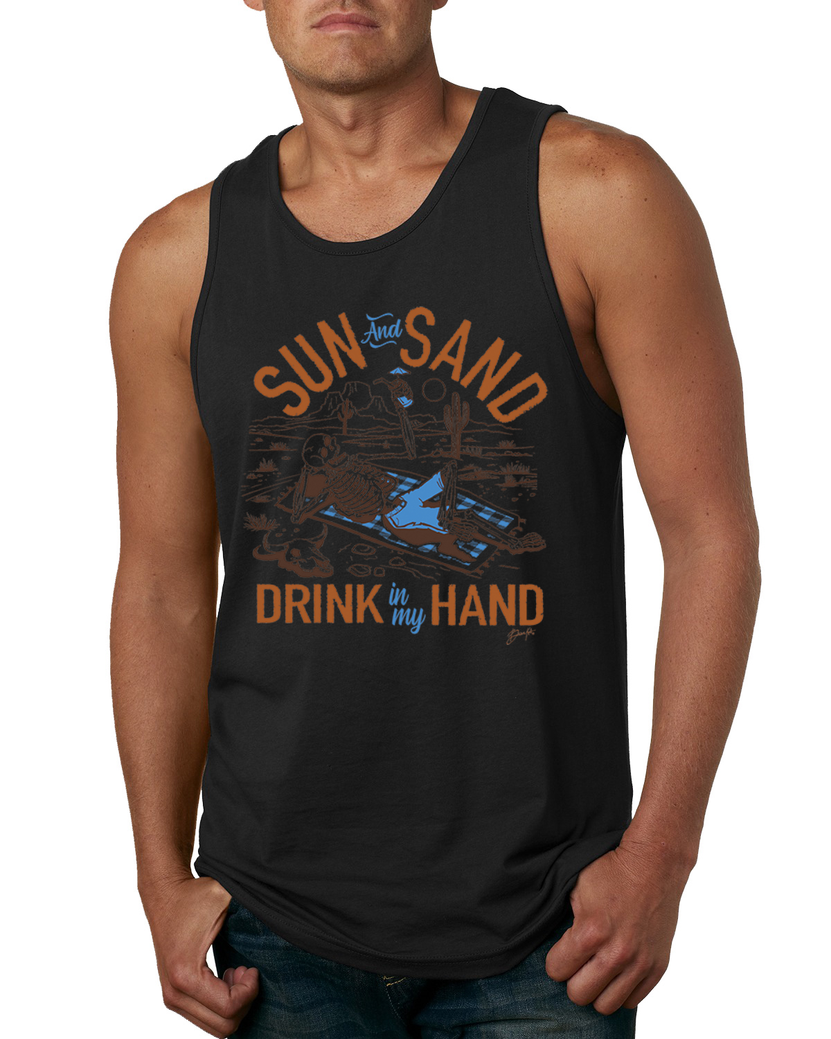 Camiseta sin mangas Sun And Sand Drink In My Hand Nature para hombre - Imagen 3 de 6