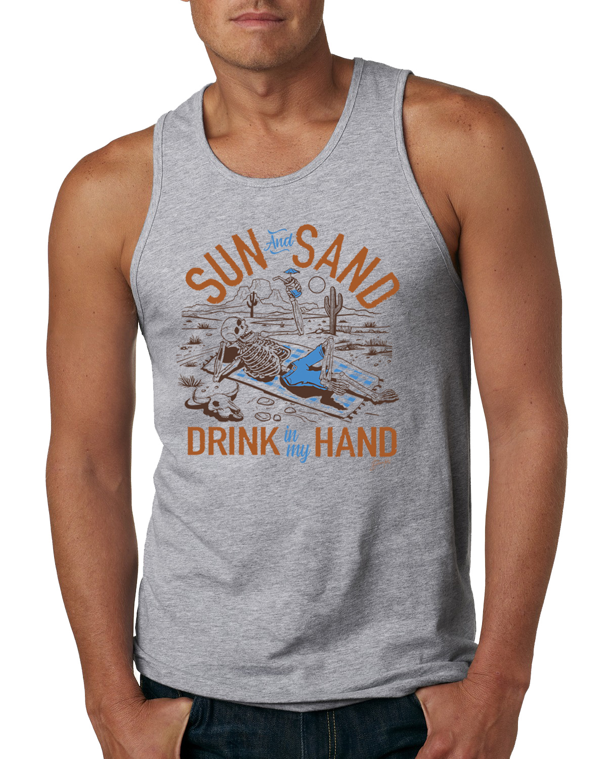 Camiseta sin mangas Sun And Sand Drink In My Hand Nature para hombre - Imagen 4 de 6