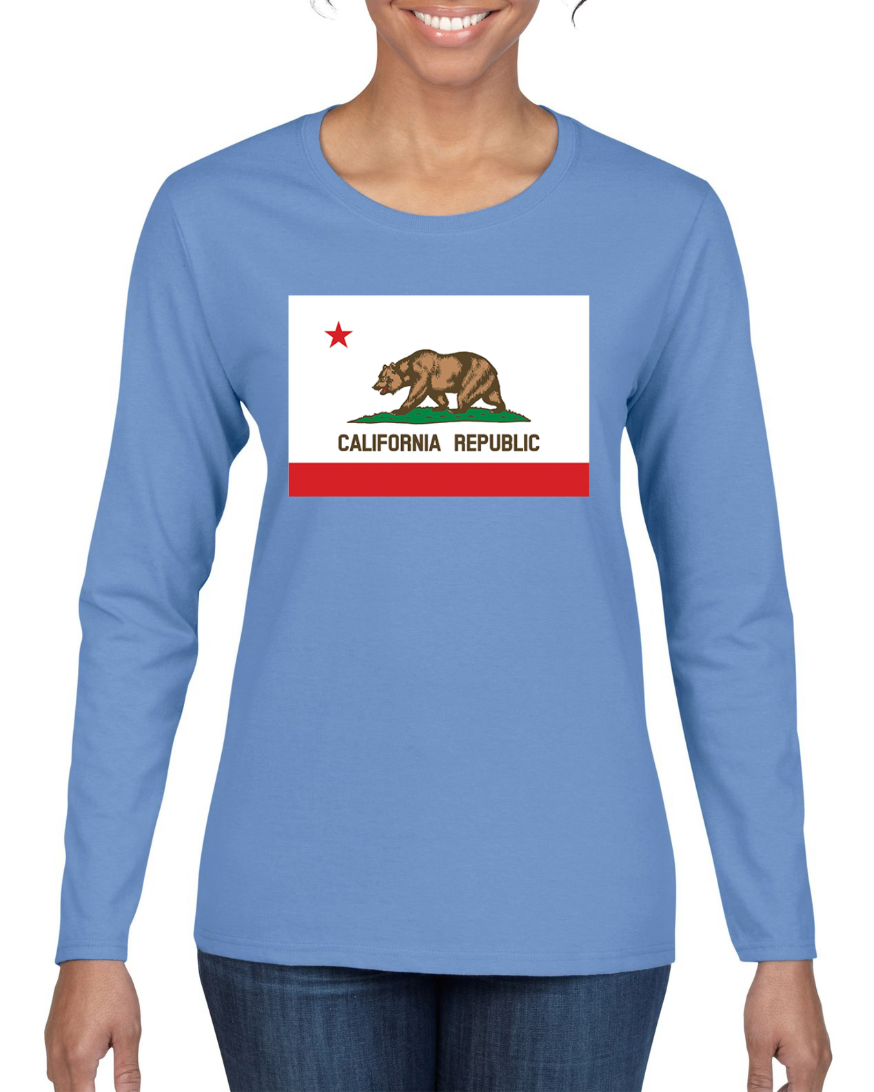 Camiseta gráfica de manga larga con bandera del estado de California - Imagen 13 de 13