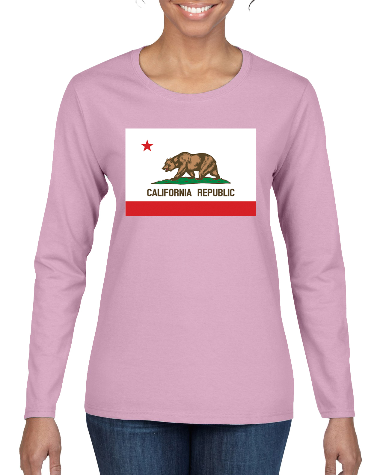 Camiseta gráfica de manga larga con bandera del estado de California - Imagen 7 de 13