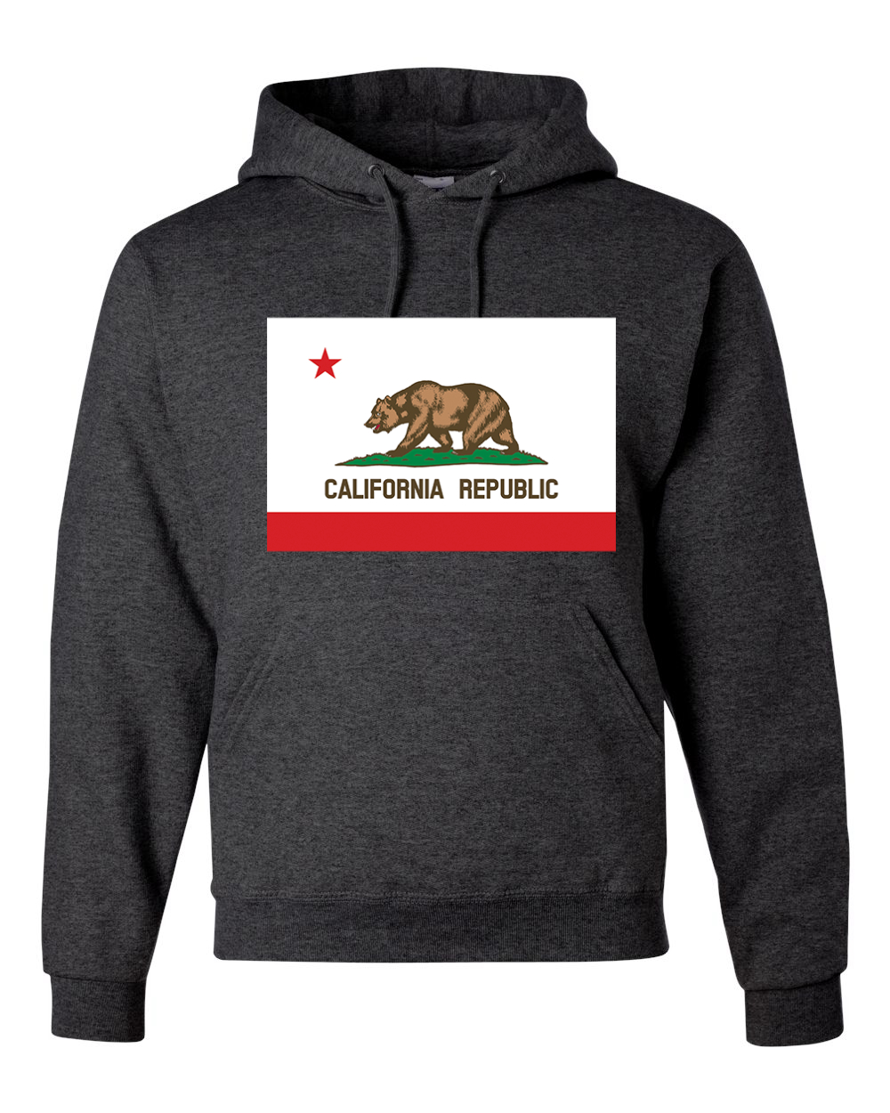California Republic State Flag Bear Unisex Hoodie Sweatshirt - Picture 7 of 28