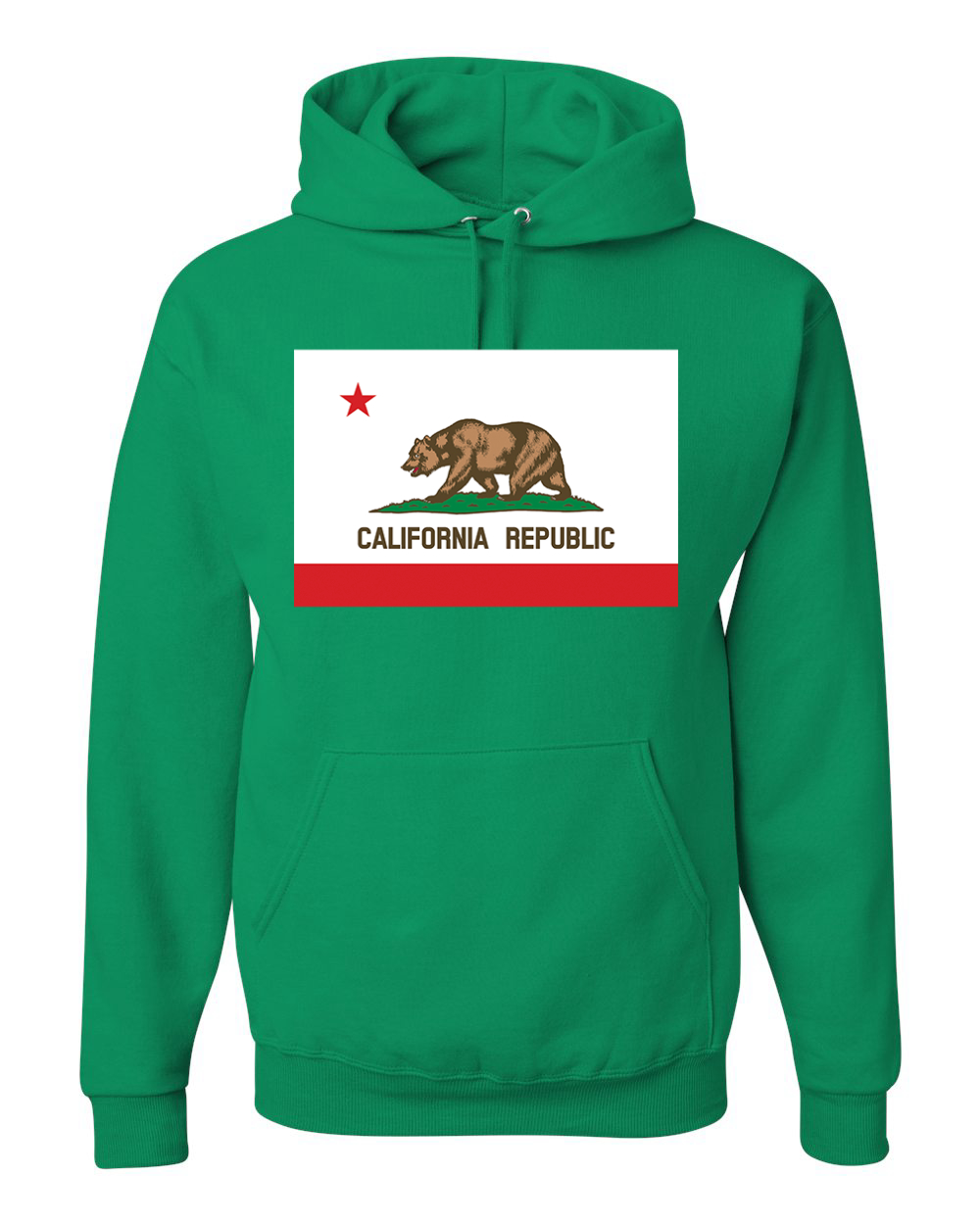 California Republic State Flag Bear Unisex Hoodie Sweatshirt - Picture 9 of 28