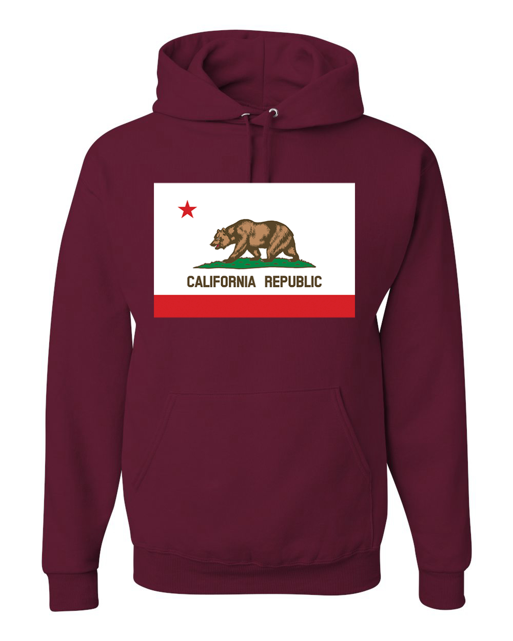 California Republic State Flag Bear Unisex Hoodie Sweatshirt - Picture 11 of 28