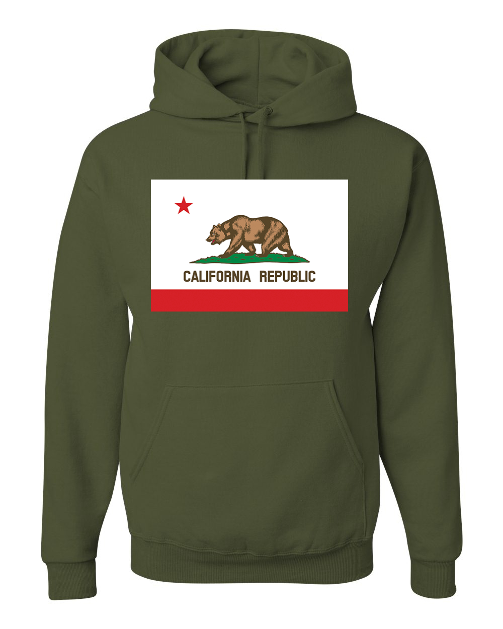 California Republic State Flag Bear Unisex Hoodie Sweatshirt - Picture 25 of 28