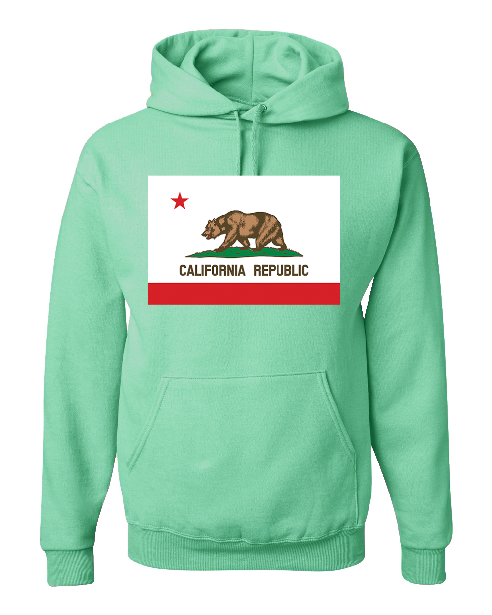 California Republic State Flag Bear Unisex Hoodie Sweatshirt - Picture 24 of 28