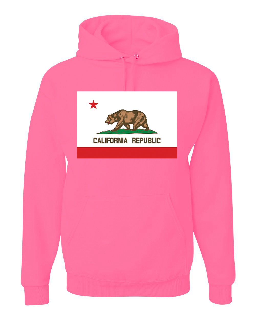 California Republic State Flag Bear Unisex Hoodie Sweatshirt - Picture 13 of 28