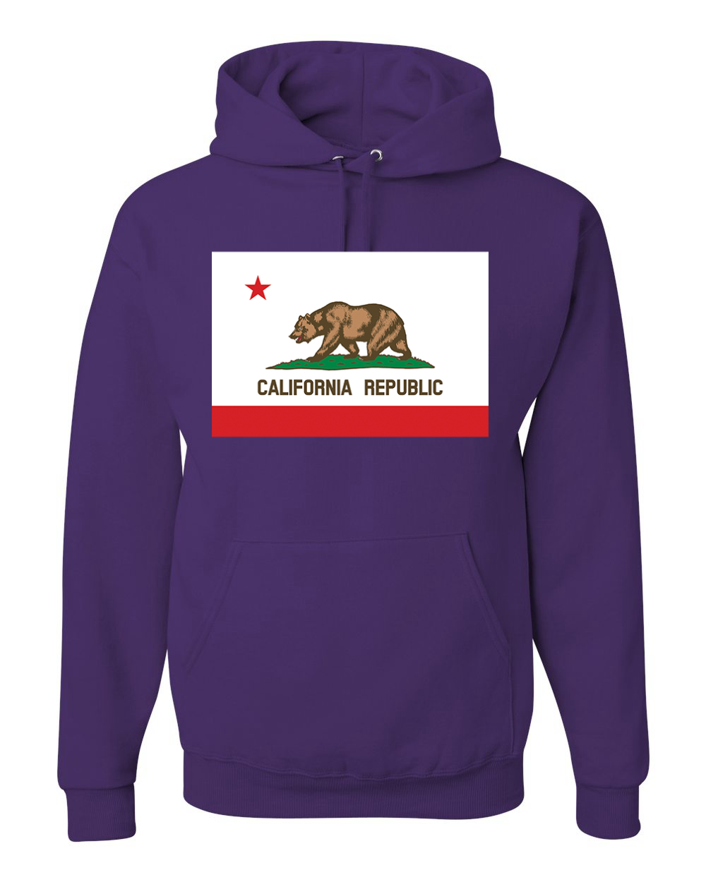 California Republic State Flag Bear Unisex Hoodie Sweatshirt - Picture 15 of 28