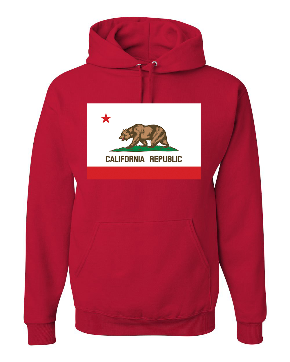 California Republic State Flag Bear Unisex Hoodie Sweatshirt - Picture 16 of 28
