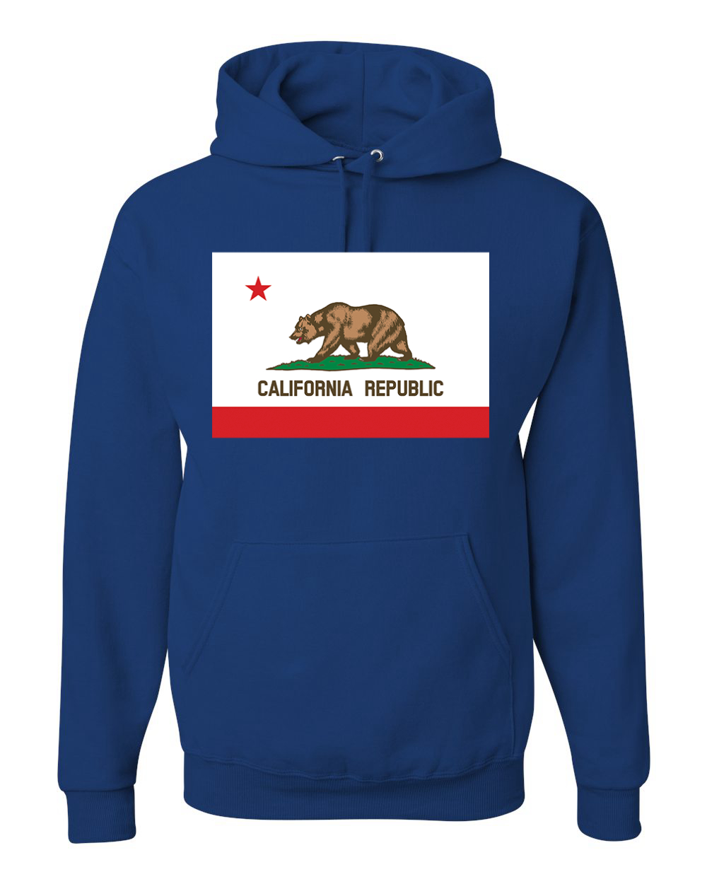 California Republic State Flag Bear Unisex Hoodie Sweatshirt - Picture 17 of 28